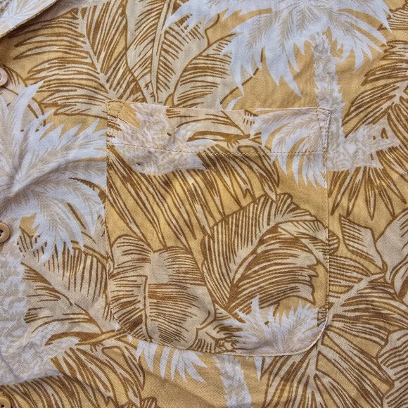 Bermuda Casual by Haband Hawaiian Shirt Mens Large Orange Button Up Tropical - Picture 3 of 8